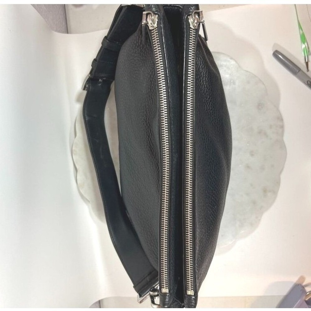 Michael‎ Kors Leather Shoulder Bag Black Pebbled Dual Zip Snap  05/2015 READ - Picture 5 of 9